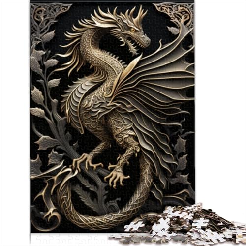 300 Pieces Wooden Puzzle King of The Dragon Art Deco Puzzles Adults Children Puzzles Toy Great Gift for Family 38 * 26cmD8T451K von GDFWB