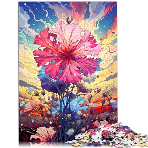 300-teiliges Puzzle, Bunte Psychedelie von Dianthus, geeignet für Erwachsene und Kinder ab 12 Jahren, Holzpuzzle für Erwachsene, Spielspielzeug für Erwachsene, Familienpuzzle, Geschenk,38 * 26cm von GDFWB