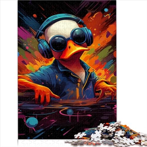 300-teiliges Puzzle, bunte Kunstenten, Puzzle für Erwachsene und Jugendliche, Holzbrett-Puzzle, 300 Teile, 38 x 26 cm, 522g549 von GDFWB