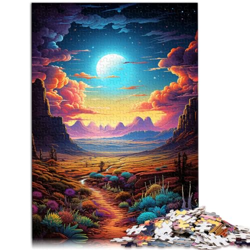 300-teiliges Puzzle, farbenfrohe psychedelische Fantasielandschaft in der Wüste, geeignet für Erwachsene und Kinder ab 12 Jahren, Holzpuzzle, unterhaltsames Puzzle für die ganze Familie,38 * 26cm von GDFWB