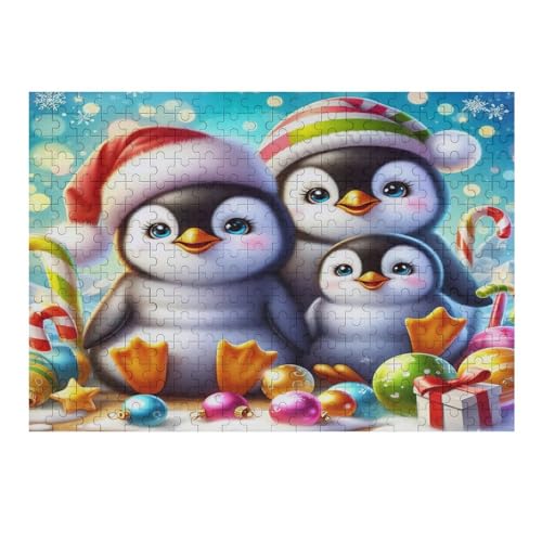 312g339 Tier-Pinguin-Holz-Puzzles für Erwachsene und Kinder, 300-teiliges Puzzle für Erwachsene, Teenager, lustige Puzzle-Spiele, 38 x 26 cm von GDFWB