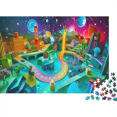 3D 1000 Piece Jigsaw Puzzles for Adults 1000 Pieces Puzzle Board Game Gifts Home Decoration Educational Games Premium Multicolor Impossible 1000pcs 75 * 50cm von GDFWB