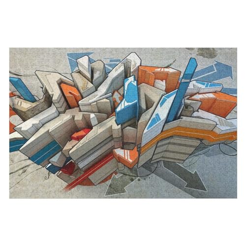 3D Space Painting 1000-teiliges Puzzle Für Erwachsene, Recycelbare Materialien, HD-Druck, Geeignet Für Familien- Und Teambuilding-Spiele, Geschenke Für Freunde Und Familie 1000 PCS 26 * 38cm von GDFWB