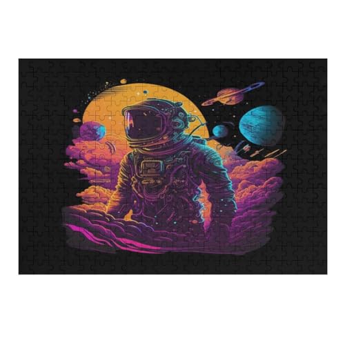 Astronaut Jigsaw Puzzles for Adults 1000 Piece Wooden Jigsaw Puzzle Jigsaw Puzzles for Kids Challenging Game 75 * 50cm494g521 von GDFWB