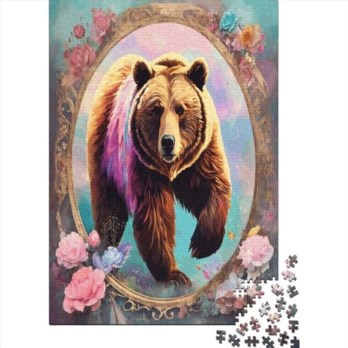 Bear 1000 Pieces Puzzles for Adults, Family Fun Animal Wildlife Theme Puzzle Games 1000 Pieces for Adults Gifts 1000 Pieces （75 * 50cm） von GDFWB