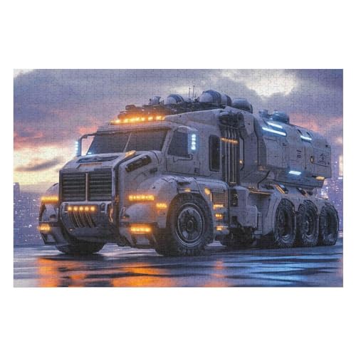 Big Truck Kunststil-Puzzle, Umweltfreundlich, 1000 Teile, Satinierte Oberfläche, Lustige Puzzle-Herausforderung Für Erwachsene Und Familien 1000 PCS-50 * 75cm von GDFWB