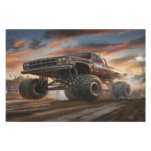 Big Truck Kunststil-Puzzle, Umweltfreundlich, 1000 Teile, Satinierte Oberfläche, Lustige Puzzle-Herausforderung Für Erwachsene Und Familien 1000 PCS-50 * 75cm von GDFWB