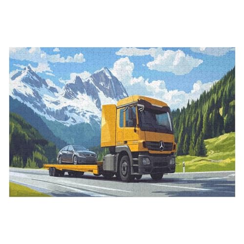 Big Truck Puzzle, Lustige Aktivität Für Die Ganze Familie, Langlebiger Karton, 1000 Teile, 1000 PCS-50 * 75cm von GDFWB