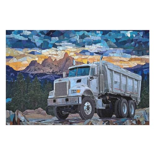 Big Truck Puzzle, Lustige Aktivität Für Die Ganze Familie, Langlebiger Karton, 1000 Teile, 1000 PCS-50 * 75cm von GDFWB