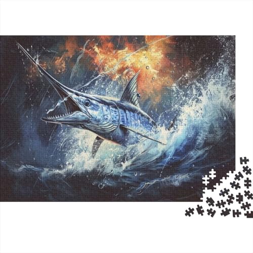 Blue Marlin 1000-teiliges Puzzle für Erwachsene, 1000 Teile, Stressabbau-Puzzle, 1000 Puzzles für Erwachsene und Kinder ab 12 Jahren, 1000 Teile, 75 x 50 cm, 150g177 von GDFWB