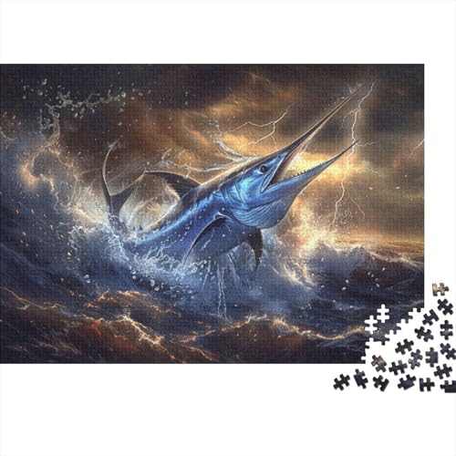 Blue Marlin 1000-teiliges Puzzle für Erwachsene, 1000 Teile, Stressabbau-Puzzle, 1000-teiliges Puzzle für Erwachsene und Kinder ab 12 Jahren, 1000 Teile, 75 x 50 cm, 65g92 von GDFWB