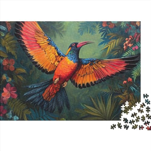 Blumen- und Vogeldiagramm, 1000 Puzzleteile für Erwachsene, Puzzle Kolibri, 1000 Teile, schwieriges, unmögliches Puzzle, anspruchsvolles Spiel, tolles Geschenk für Erwachsene, 1000 Teile, 75 x 50 cm von GDFWB