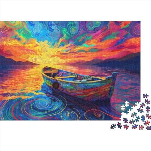 Bunte Boote, 1000-teiliges Puzzle für Erwachsene, 1000-teiliges Puzzle, Stressabbau-Puzzle, 1000 Puzzles für Erwachsene und Kinder ab 12 Jahren, 1000 Teile, 75 x 50 cm, 181g208 von GDFWB