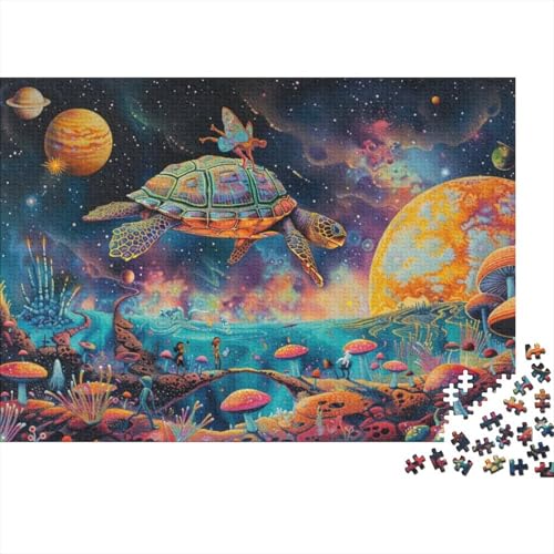 Bunte Schildkröte, 300-teiliges Puzzle für Erwachsene, 300 Teile, Heimdekoration, Puzzle, 300-teiliges Puzzle für Erwachsene und Kinder ab 12 Jahren, 300 Teile, 38 x 26 cm, 175g202 von GDFWB