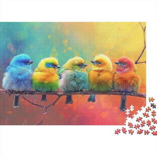 Bunte Vögel, 1000-teiliges Puzzle für Erwachsene, 1000-teiliges Puzzle, Heimdekoration, Puzzle, 1000 Puzzles für Erwachsene und Kinder ab 12 Jahren, 1000 Teile, 75 x 50 cm, 85g112 von GDFWB