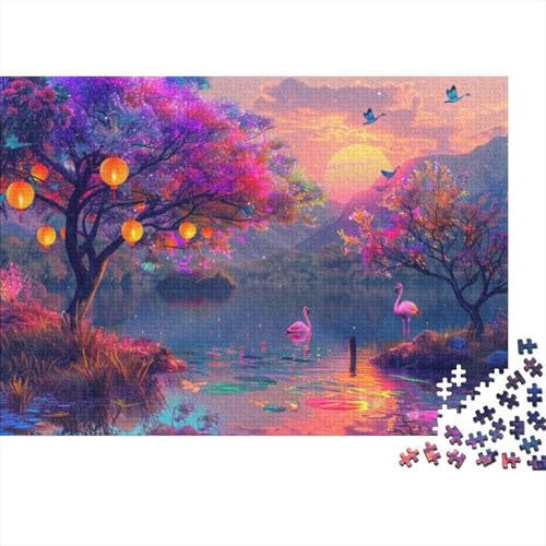 Bunter Baum – Flamingo-Puzzles für Erwachsene, 1000 Teile, Stressabbau-Puzzle, 1000-teiliges Puzzle für Erwachsene und Kinder ab 12 Jahren, 1000 Teile, 75 x 50 cm von GDFWB