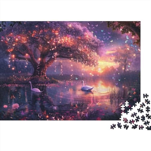 Buntes Baumschwan, 1000-teiliges Puzzle für Erwachsene, 1000 Teile, einzigartige Heimdekoration und Geschenke, 1000 Puzzles für Erwachsene und Kinder ab 12 Jahren, 1000 Teile, 75 x 50 cm von GDFWB