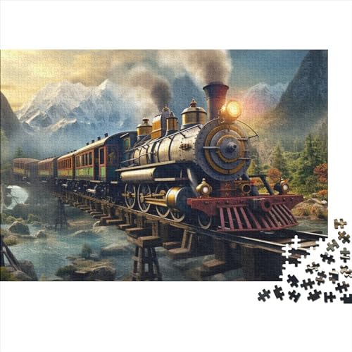 Buntes Dampfzug-Puzzle 1000 Teile für Erwachsene Choo-Choo 1000 Puzzles Moderne DIY-Heimdekoration 1000 Teile 75 * 50 cm von GDFWB