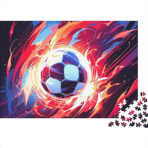 Cartoon-Fußball, 1000-teiliges Puzzle für Erwachsene, Cartoon-Stil, Ball, 1000 Impossible-Puzzles, Heimdekoration, 1000 Teile, 75 x 50 cm von GDFWB