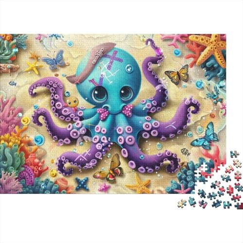 Cartoon-Oktopus-Puzzle, 1000-teiliges Puzzle für Erwachsene, 1000-teiliges Puzzle, Familien-Puzzle, Spielzeug, 1000 Puzzles für Erwachsene und Kinder ab 12 Jahren, 1000 Teile, 75 x 50 cm, 162g189 von GDFWB