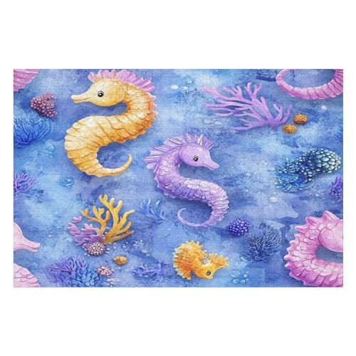 Cartoon Seahorse Puzzles Für Erwachsene Kinder - Familienspaß 1000pian Puzzles Für Erwachsene Teenager DIY Home Entertainment Spielzeug 1000 PCS50*70cm von GDFWB