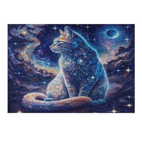 Cat 1000 Teile Holzpuzzle für Erwachsene, Puzzles Gehirnübung, Herausforderung, hoher Schwierigkeitsgrad, Geschenk für Kinder, Puzzle, 75 x 50 cm, 240g267 von GDFWB