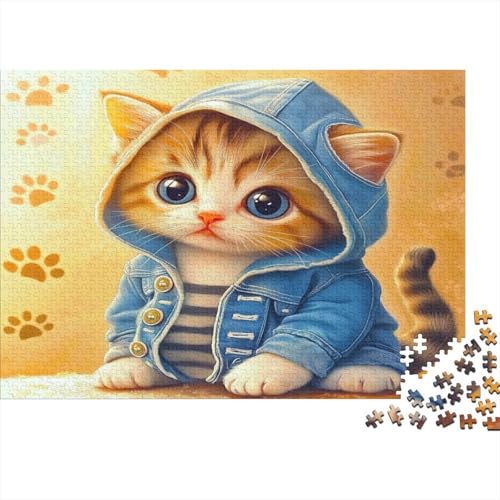 Charming Kitten Jigsaw Puzzles for Adults 300 Piece Jigsaw Cat Family Fun Educational Games Home Decoration Colorful Impossible Puzzles Relax Games 300pcs 38 * 26cm von GDFWB