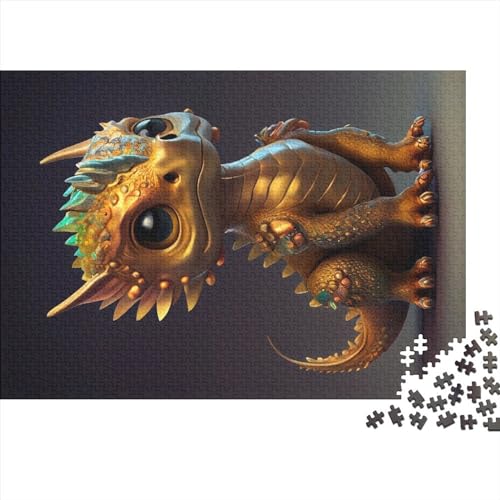 Cute Golden Dragon, 300 Piece Puzzle for Adults and Children, Puzzle Sets for Families, Educational Game, Puzzles 38 * 26cmD8T414K von GDFWB