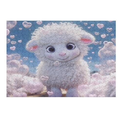 Cute Sheep Jigsaw Puzzles for Kids 1000 Pieces 3D Cute Sheep Wooden Puzzle Decompression Game for Adults Women Kids Girl Family Gathering Educational Game Toys 75 * 50cm372g399 von GDFWB