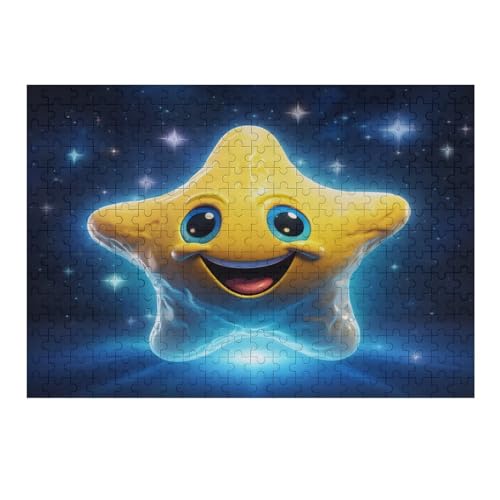 Cute Stars Jigsaw Puzzles for Kids 1000 Pieces 3D Cute Stars Wooden Puzzle Decompression Game for Adults Women Kids Girl Family Gathering Educational Game Toys 75 * 50cm304g331 von GDFWB