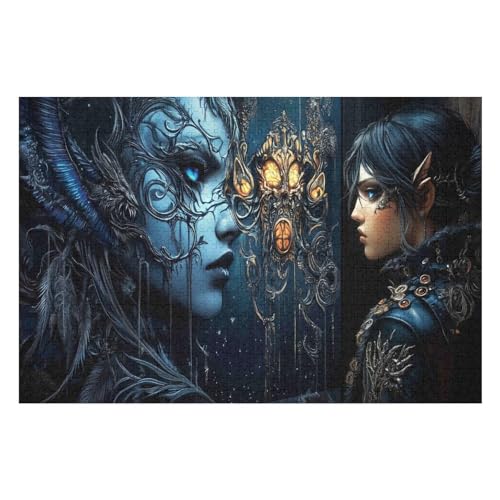 Dark Elf Puzzle, Lustige Aktivität Für Die Ganze Familie, Langlebiger Karton, 1000 Teile, 1000 PCS38*52cm von GDFWB