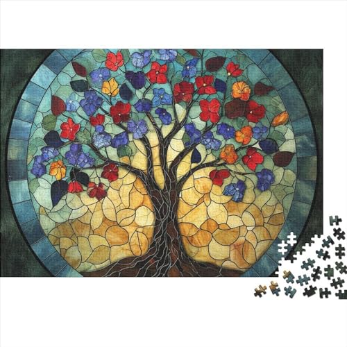 Der Baum des Lebens Puzzle 1000 Teile für Erwachsene Baumansicht 1000 Bunte Puzzles Kreative Unterhaltung 1000 Teile 75 * 50 cm von GDFWB