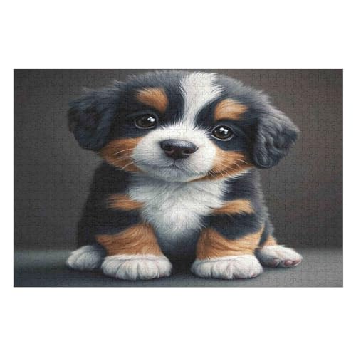 Dog Kunststil-Puzzle, Umweltfreundlich, 1000 Teile, Satinierte Oberfläche, Lustige Puzzle-Herausforderung Für Erwachsene Und Familien 1000 PCS von GDFWB