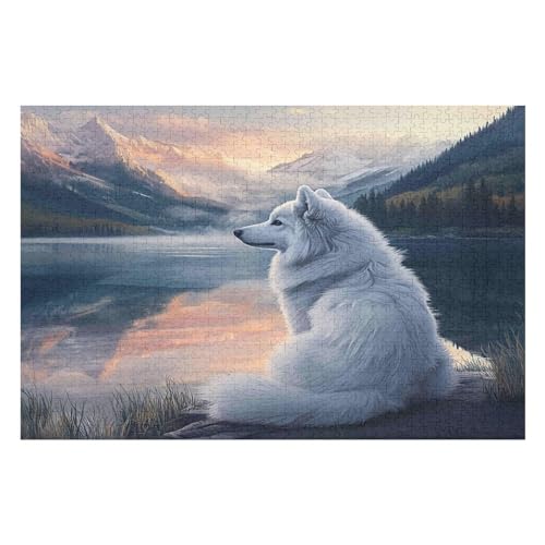 Dog Samoyed Poster – Fortgeschrittenes 300-teiliges Puzzle Für Erwachsene 300 PCS 38 * 26cm von GDFWB