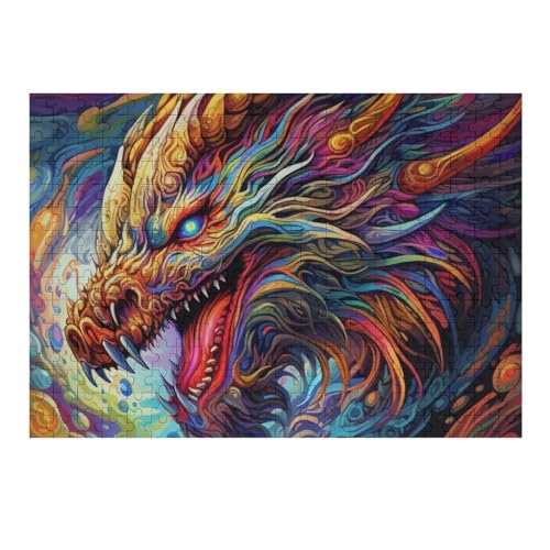 Dragon Wooden Jigsaw Puzzles 1000 Piece Puzzle for Adults. Challenging to Complete But Fun and Humorous Jigsaws 75 * 50cm263g290 von GDFWB