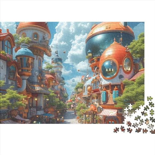 Dream City Puzzle 300 Teile für Erwachsene Puzzle Bequeme Stadt 300 Teile Schwieriges Puzzle Premium für Erwachsene Geschenke 300 Teile 38 * 26 cm von GDFWB