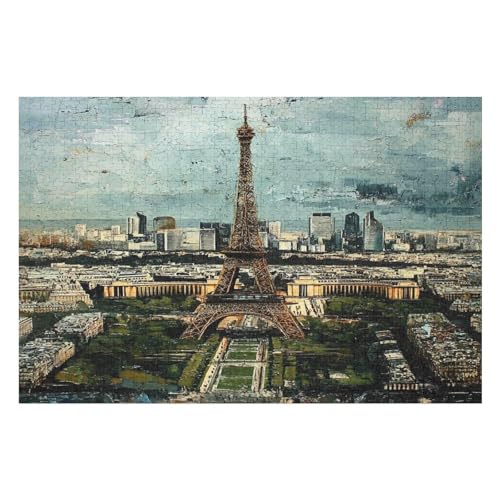 Eiffel Tower Kunststil-Puzzle, Umweltfreundlich, 1000 Teile, Satinierte Oberfläche, Lustige Puzzle-Herausforderung Für Erwachsene Und Familien 1000 PCS 75 * 50cm von GDFWB