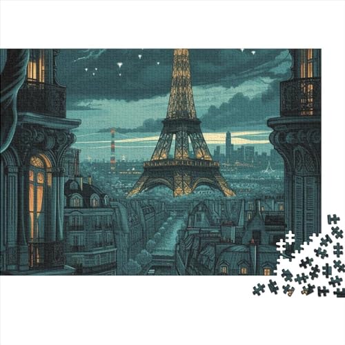 Eiffelturm-Puzzle 300 Teile für Erwachsene, Puzzle Pariser Straßenszene, 300 Teile, schwieriges, unmögliches Puzzle, anspruchsvolles Spiel, Heimdekorations-Puzzle, 300 Teile, 38 x 26 cm von GDFWB