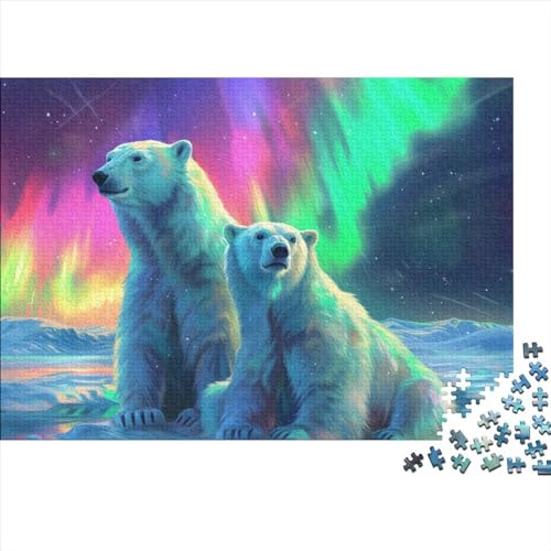 Eisbär-Puzzle, 1000 Teile für Erwachsene, Nordlicht-Landschaft, 1000 Klassische Puzzles für Erwachsene, Regalo, 1000 Teile, 75 x 50 cm von GDFWB