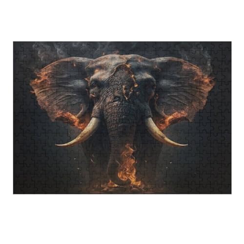 Elephant Jigsaw Puzzles for Kids 1000 Pieces 3D Elephant Wooden Puzzle Decompression Game for Adults Women Kids Girl Family Gathering Educational Game Toys 75 * 50cm489g516 von GDFWB