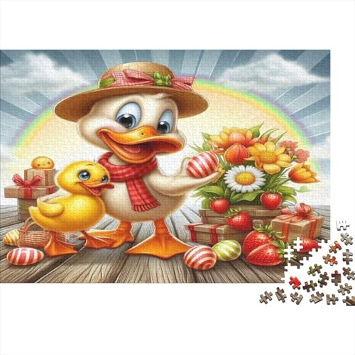 Ente Hölzerne Puzzles Wasserfest 1000 Teile DIY-Colourful Puzzle Für Erwachsene Unmöglich Puzzle Für Erwachsene Lernspiele（75 * 50cm） von GDFWB