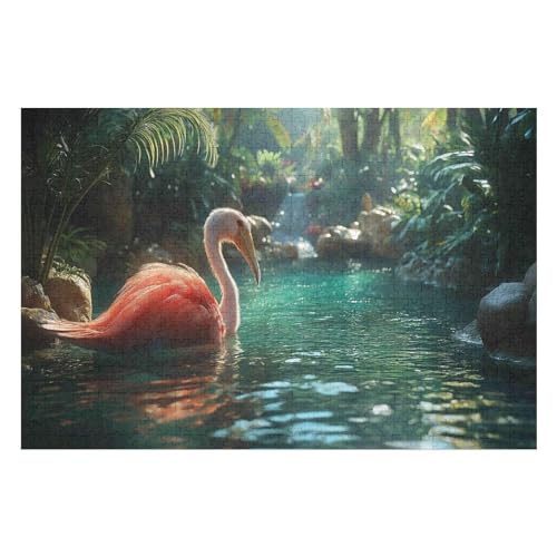 Erwachsenenpuzzle, 1000 Teile, Flamingo Kunsträtsel, Gemälde, Anspruchsvolle Rätsel 1000 PCS 50 * 70cm von GDFWB