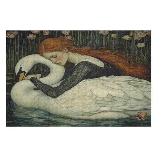 Erwachsenenpuzzle, 1000 Teile, Swan Kunsträtsel, Gemälde, Anspruchsvolle Rätsel 1000 PCS 50 * 70cm von GDFWB