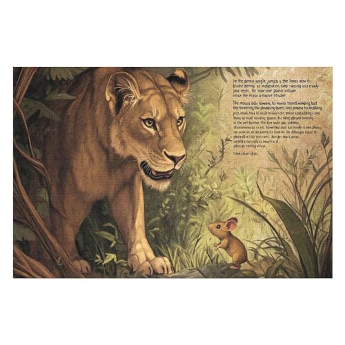 Erwachsenenpuzzle, 1000 Teile, Tiger and Mouse Kunsträtsel, Gemälde, Anspruchsvolle Rätsel 1000 PCS-50 * 75cm von GDFWB