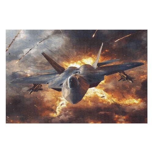 Erwachsenenpuzzle, 300 Teile, Fighter Plane Kunsträtsel, Gemälde, Anspruchsvolle Rätsel 300 PCS 38 * 26cm von GDFWB