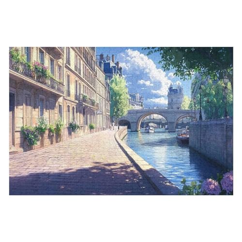 Erwachsenenpuzzle, 500 Teile, Seine River Kunsträtsel, Gemälde, Anspruchsvolle Rätsel 500 PCS 52 * 38cm von GDFWB