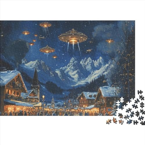 Feriendorf-Puzzle, 300 Teile, für Erwachsene, Puzzle „Warm Home“, 300-teiliges, schwieriges Puzzle, anspruchsvolles Spiel, tolles Geschenk für Erwachsene, 300 Teile, 38 x 26 cm von GDFWB