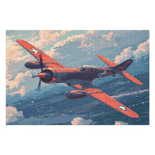 Fighter Plane 300-teiliges, Hochwertiges Puzzle Für Erwachsene, Intensive Farben Und HD-Druck, EIN Spielzeug Für Puzzle-Liebhaber 300 PCS 38 * 26cm von GDFWB