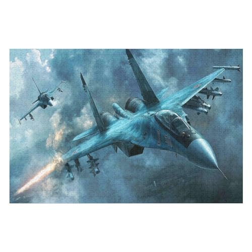 Fighter Plane Kunststil-Puzzle, Umweltfreundlich, 2000 Teile, Satinierte Oberfläche, Lustige Puzzle-Herausforderung Für Erwachsene Und Familien 2000 PCS 70 * 1000cm von GDFWB