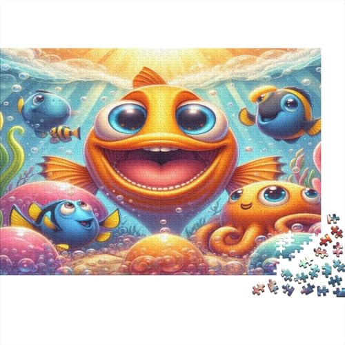 Fisch Hölzerne Puzzles Wasserfest 300 Teile DIY-Colourful Puzzle Geschenke Für Erwachsene Spaß Puzzle Für Erwachsene Herausfordernde Puzzlespiele（38 * 26cm） von GDFWB